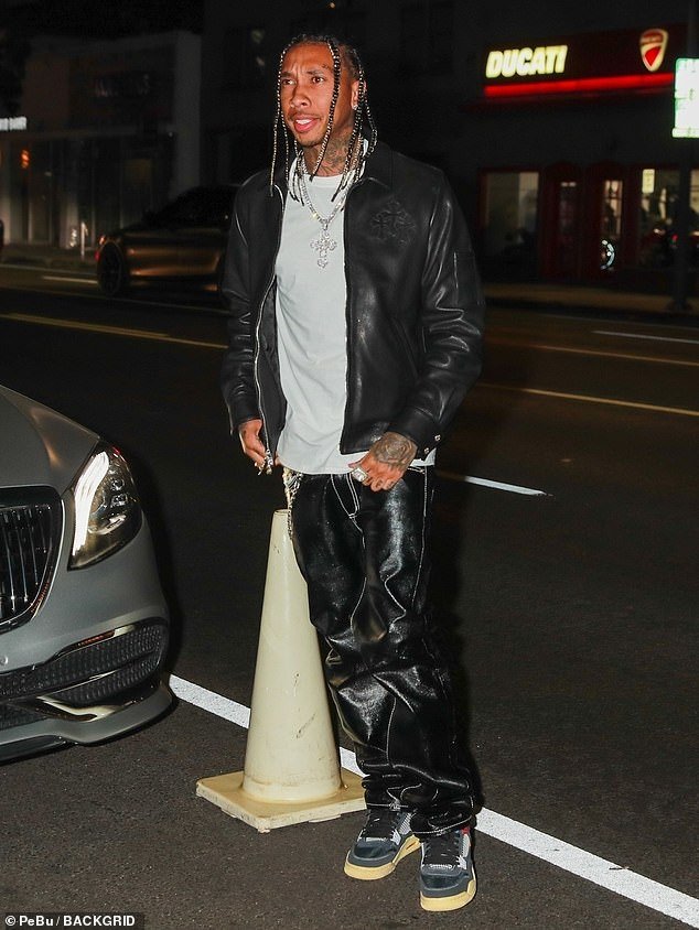 tyga leather pants